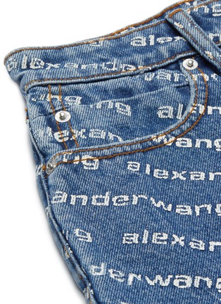  - ALEXANDER WANG - Bite' logo print distressed hem denim shorts