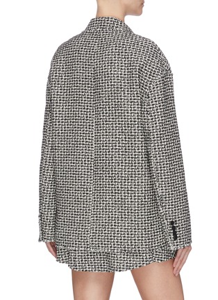 Back View - Click To Enlarge - ALEXANDER WANG - Houndstooth check plaid tweed blazer