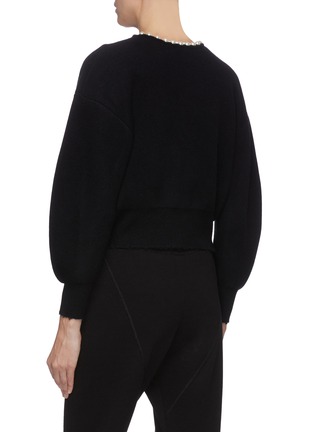 Back View - Click To Enlarge - ALEXANDERWANG - Puff sleeve faux pearl cardigan