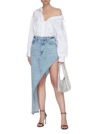 Figure View - Click To Enlarge - ALEXANDER WANG - Tucked bust Oxford cotton blouse