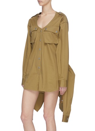 Front View - Click To Enlarge - ALEXANDER WANG - Tie waist trench romper