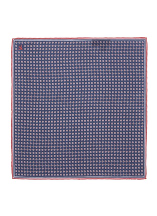 Detail View - Click To Enlarge - ISAIA - All-over dot print contrast outline silk pocket square