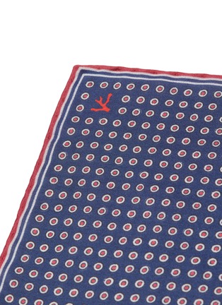 Detail View - Click To Enlarge - ISAIA - All-over dot print contrast outline silk pocket square