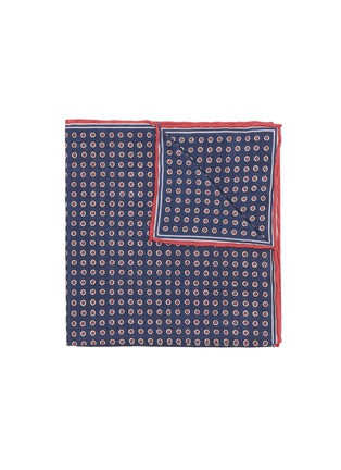 Main View - Click To Enlarge - ISAIA - All-over dot print contrast outline silk pocket square