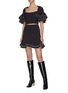 Figure View - Click To Enlarge - C/MEO COLLECTIVE - “Affinity’ ruffle contrast topstitch mini skirt