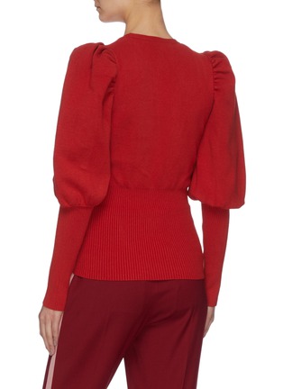 Back View - Click To Enlarge - C/MEO COLLECTIVE - “Action Shot’ balloon sleeve rib knit top