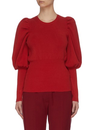 Main View - Click To Enlarge - C/MEO COLLECTIVE - “Action Shot’ balloon sleeve rib knit top