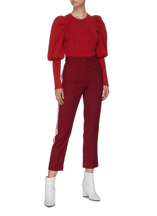 Figure View - Click To Enlarge - C/MEO COLLECTIVE - “Action Shot’ balloon sleeve rib knit top