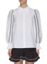 Main View - Click To Enlarge - C/MEO COLLECTIVE - “Founder’ puff sleeve contrast topstitch shirt