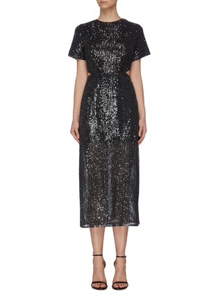 Main View - Click To Enlarge - C/MEO COLLECTIVE - “Lustre’ short sleeve crewneck midi dress