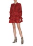 Figure View - Click To Enlarge - C/MEO COLLECTIVE - “Slow Down’ balloon sleeve ruffle dress