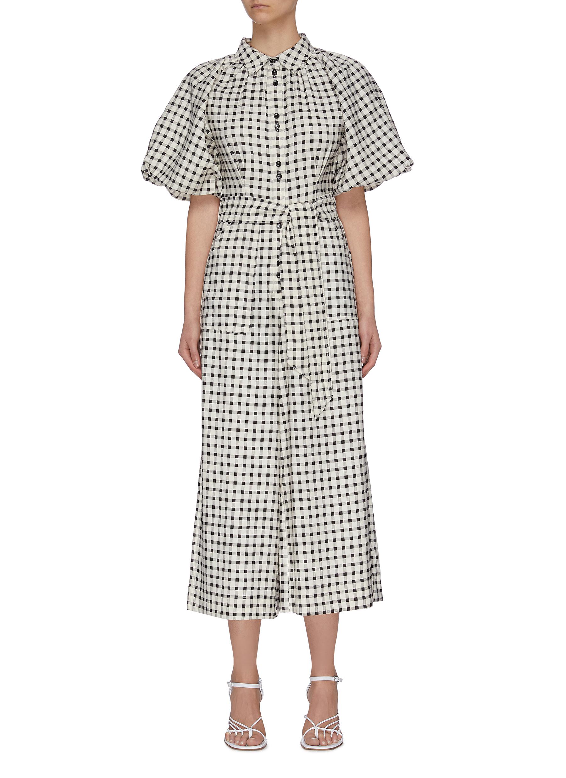 gingham check jumpsuit