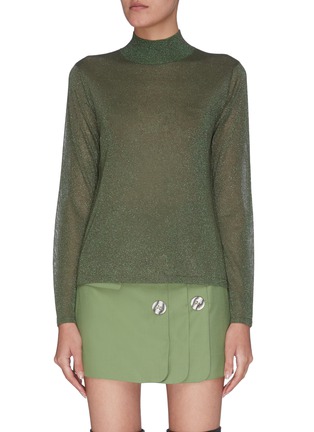 Main View - Click To Enlarge - C/MEO COLLECTIVE - 'Boundary’ open back metallic knit top