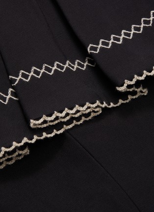 Detail View - Click To Enlarge - C/MEO COLLECTIVE - “Affinity’ ruffle contrast topstitch mini dress