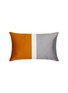 Main View - Click To Enlarge - FRETTE - Bold Boudoir Pillowcase – Slate Grey/Orange