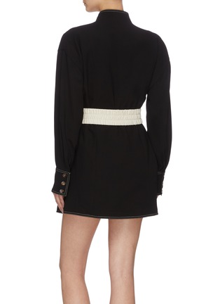Back View - Click To Enlarge - C/MEO COLLECTIVE - Colourblock waistband shirtdress