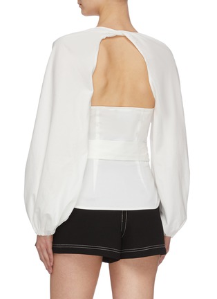 Back View - Click To Enlarge - C/MEO COLLECTIVE - 'Avidity' open back belted blouse top