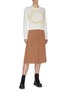 Figure View - Click To Enlarge - MONCLER - Flared sheer crepe midi skirt