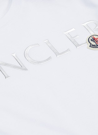  - MONCLER - Metallic logo print crewneck T-shirt