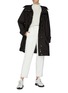 Figure View - Click To Enlarge - MONCLER - 'Prasin' stud embellished hooded nylon trench coat