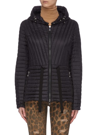 Main View - Click To Enlarge - MONCLER - 'Orchidee' chevron pattern hooded puffer jacket