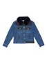 Main View - Click To Enlarge - CHLOÉ - Faux fur collar contrast panel denim jacket
