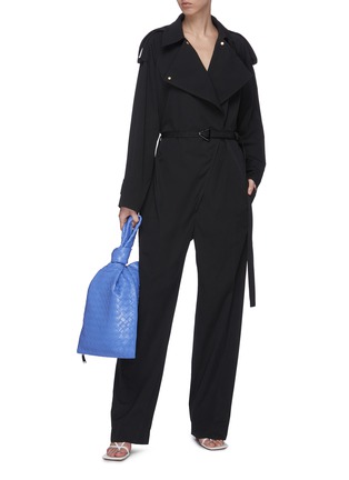 Figure View - Click To Enlarge - BOTTEGA VENETA - Trench cotton belted jumpsuit