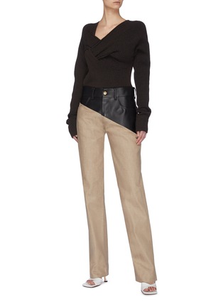 Figure View - Click To Enlarge - BOTTEGA VENETA - Panelled Leather Pants
