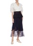 Figure View - Click To Enlarge - CHLOÉ - 'Chanti' lace overlay ruffle skirt