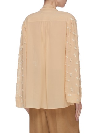 Back View - Click To Enlarge - CHLOÉ - Guipure embroidered necktie blouse