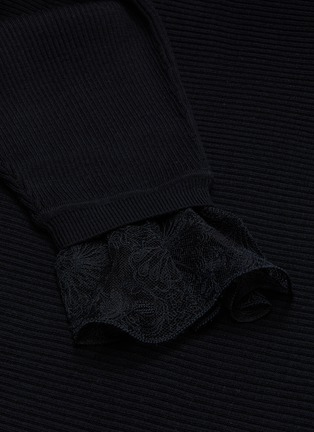  - CHLOÉ - Boat neck lace ruffle cuff knit top