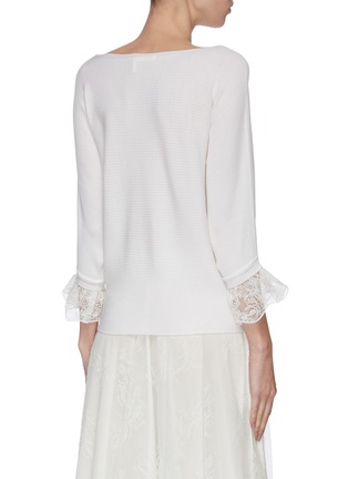 Back View - Click To Enlarge - CHLOÉ - Lace sleeve rib knit top