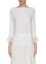 Main View - Click To Enlarge - CHLOÉ - Lace sleeve rib knit top
