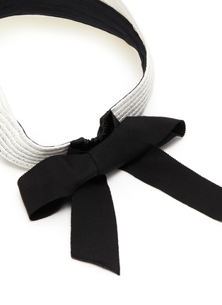Detail View - Click To Enlarge - EUGENIA KIM - 'Ricky' ribbon embellished hemp visor
