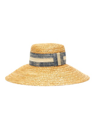 Figure View - Click To Enlarge - EUGENIA KIM - 'Mirabel' vented straw ribbon band hat