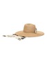 Figure View - Click To Enlarge - EUGENIA KIM - 'Cassidy' printed satin pull through scarf straw hat