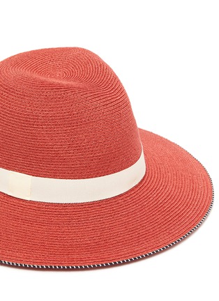 Detail View - Click To Enlarge - EUGENIA KIM - 'Courtney' contrast piping grosgrain band fedora hat