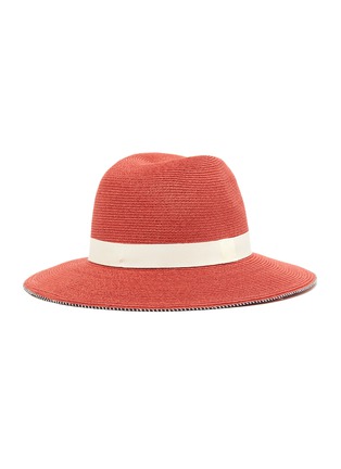 Figure View - Click To Enlarge - EUGENIA KIM - 'Courtney' contrast piping grosgrain band fedora hat