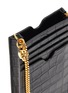 Detail View - Click To Enlarge - ALEXANDER MCQUEEN - Logo embellished chain croc embossed leather phone wallet