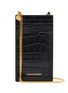 Main View - Click To Enlarge - ALEXANDER MCQUEEN - Logo embellished chain croc embossed leather phone wallet