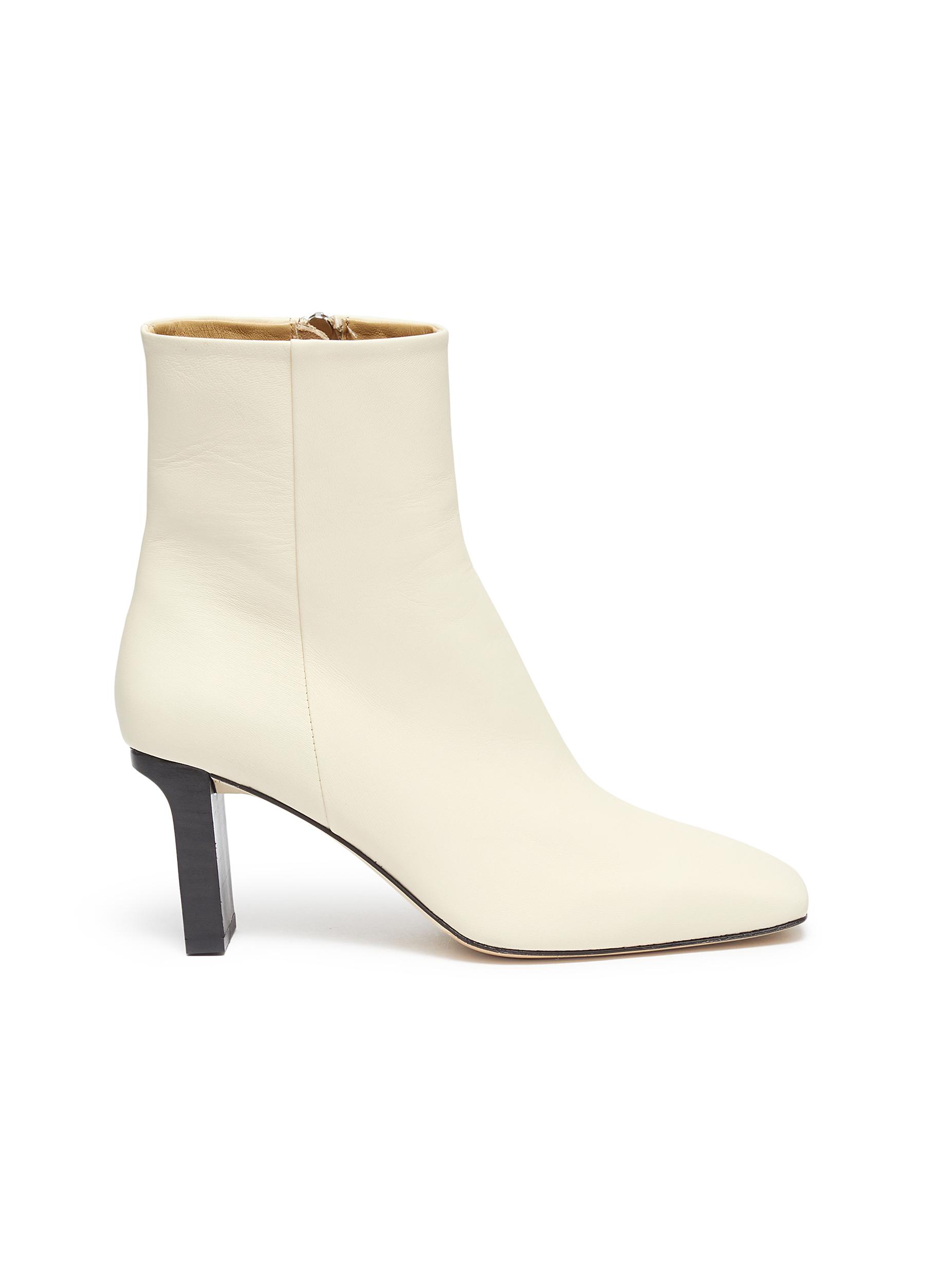 chunky heel square toe boots
