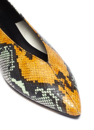 Detail View - Click To Enlarge - AEYDE - 'Moa' choked-up snake-embossed leather flats