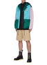 Figure View - Click To Enlarge - PRADA - Colourblock pocket hooded zip-up jacket