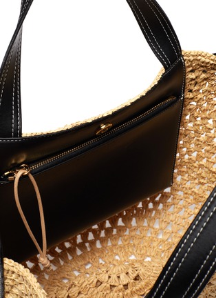Detail View - Click To Enlarge - STELLA MCCARTNEY - Crochet raffia bucket bag