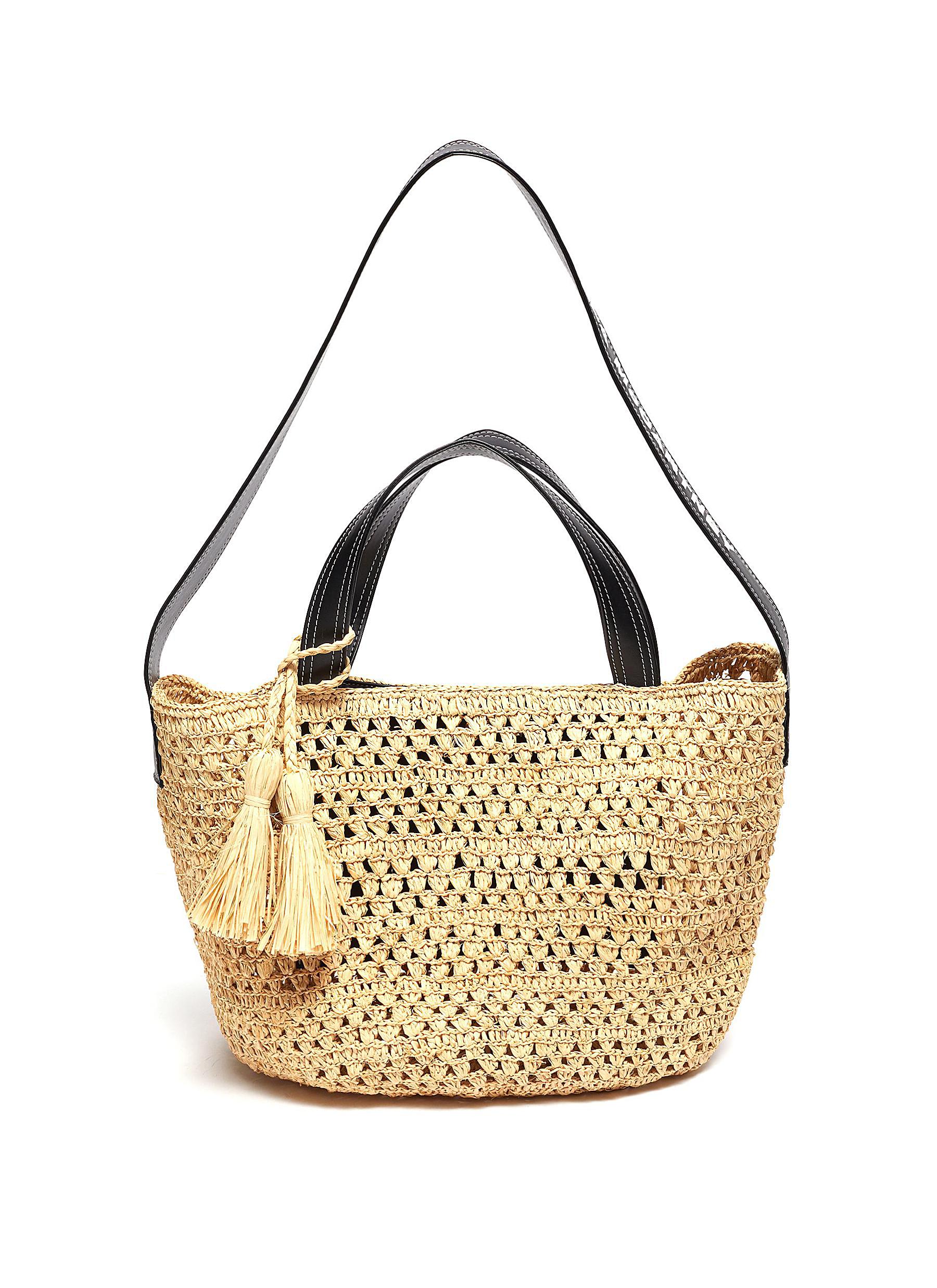 Stella Mccartney Crochet Raffia Bucket Bag In Neutral ModeSens