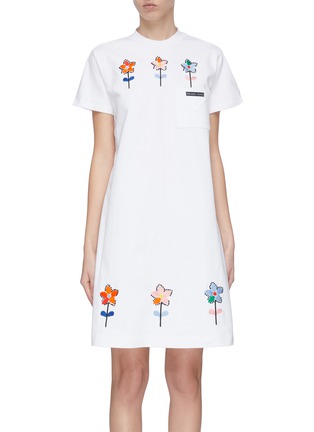 Main View - Click To Enlarge - PRADA - Floral embroidery dress