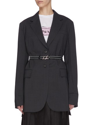 Main View - Click To Enlarge - PRADA - Belted tailored blazer