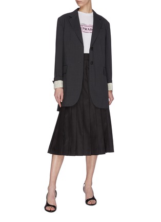 Figure View - Click To Enlarge - PRADA - Belted tailored blazer