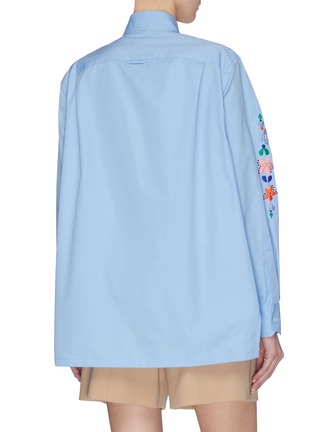 Back View - Click To Enlarge - PRADA - Floral embroidered gathered shirt