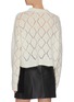 Back View - Click To Enlarge - MIU MIU - Pearl Crochet Crop Mohair Knit Top
